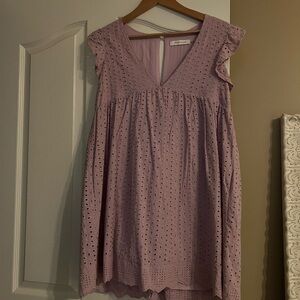 Pink Lily v-neck Light purple romper dress